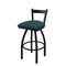 Holland Bar Stool Co 30" Low Back Swivel Bar Stool, Black Wrinkle, Graph Tidal Seat 82130BW022 - alternate 1